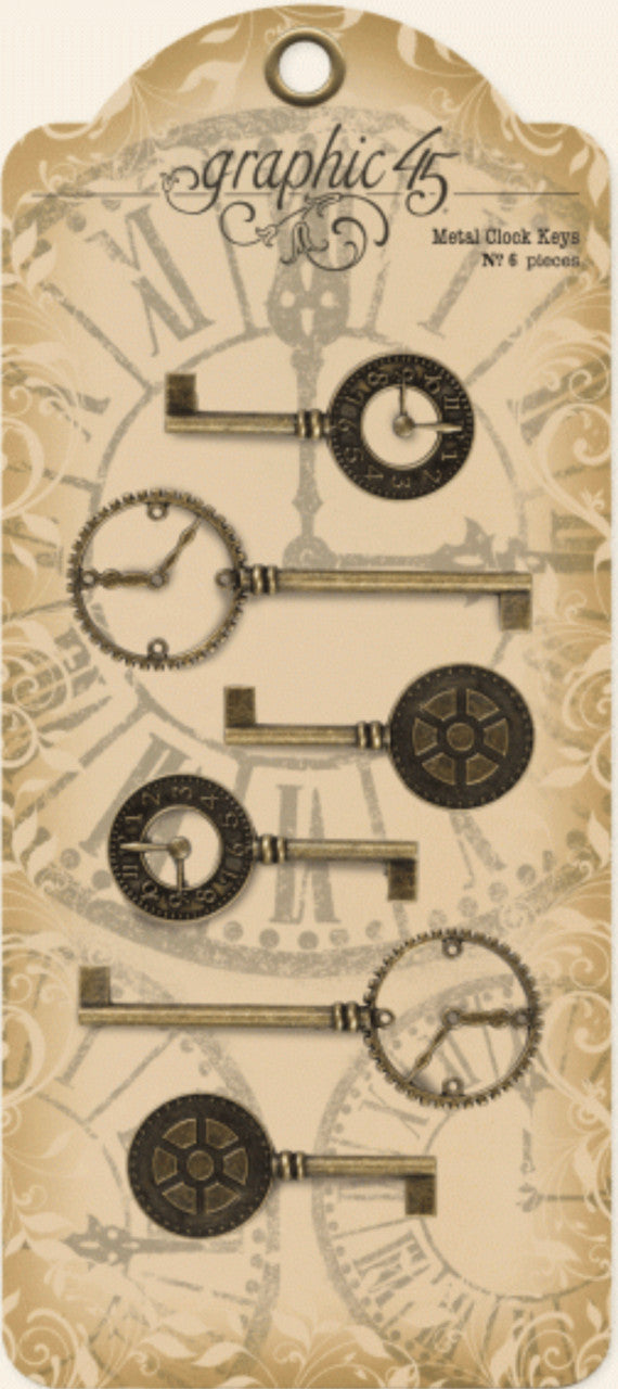 Graphic 45 Metal Clock Keys - Kreative Kreations